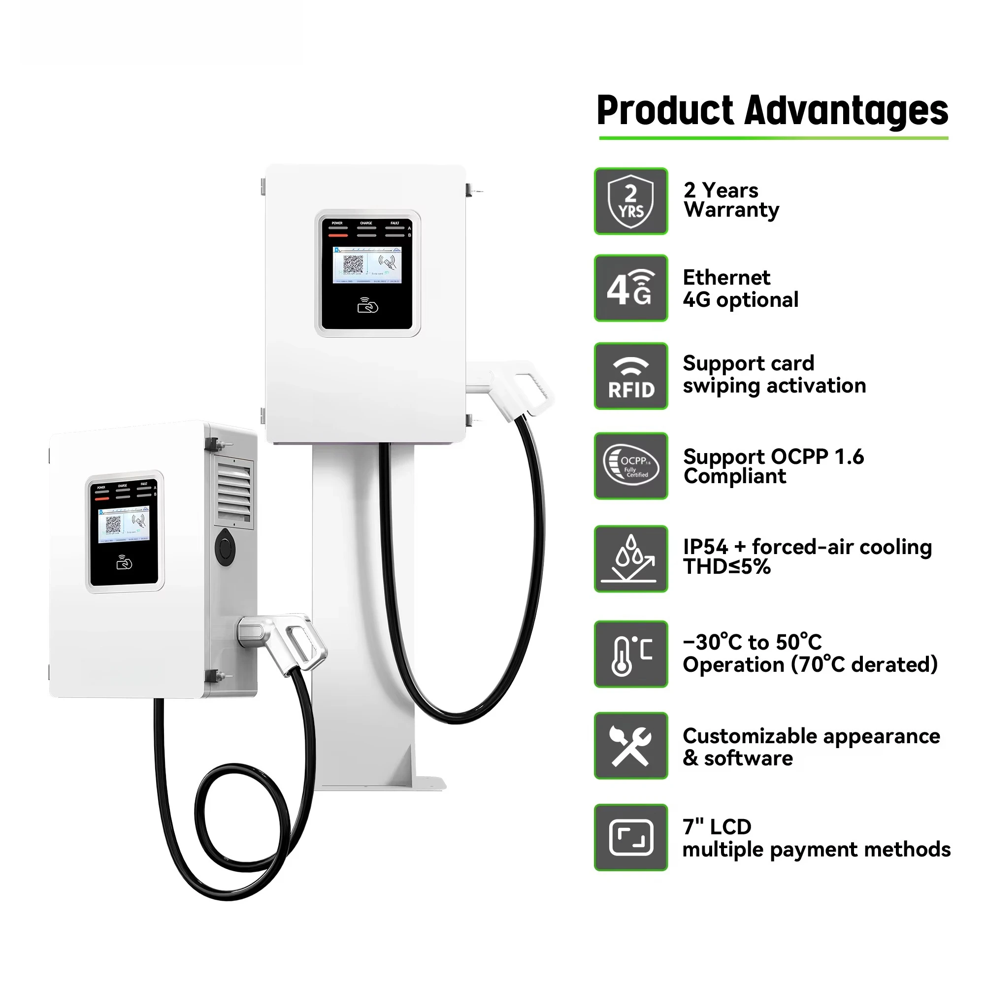 Ocpp 20kw 30kw 40kw CCS GBT Co - đánh giá và giá Dc Fast Charger 30Kw Wallbox Commercial